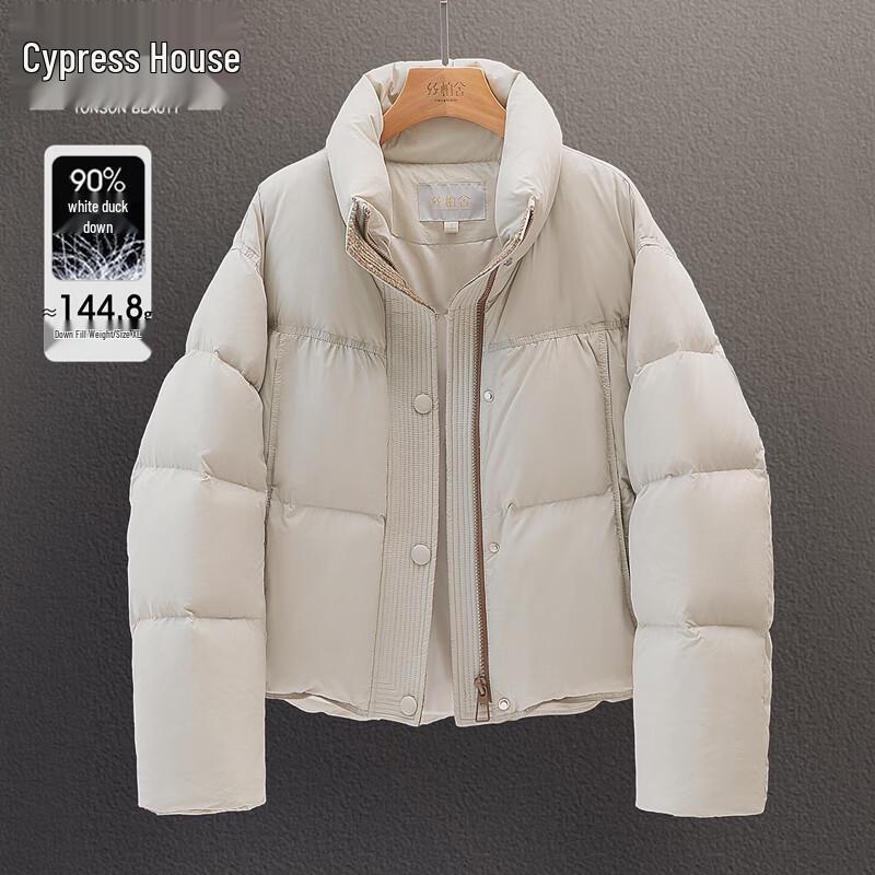 

Женский пуховик однотонного цвета со стойкой M