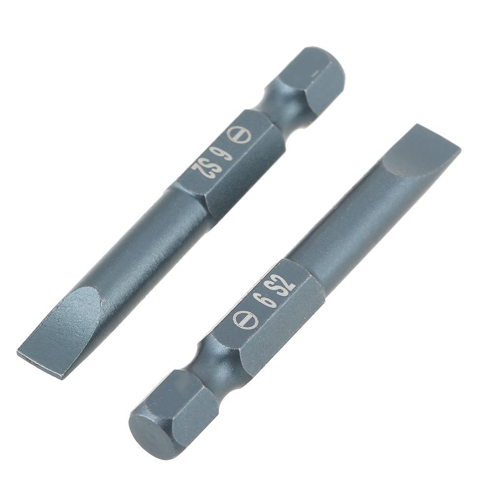 10 Piece Slotted Screwdriver Bit Set, 1Celsius4 Inch Hex Shank Screwdriver Bits Length 50mm,   Alloy Steel Magnetic Screwdriver Bits