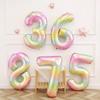 40 Inch Gradual Change Star Birthday Digital Balloon Baby Children'S First Year Party Photo Props Decorations