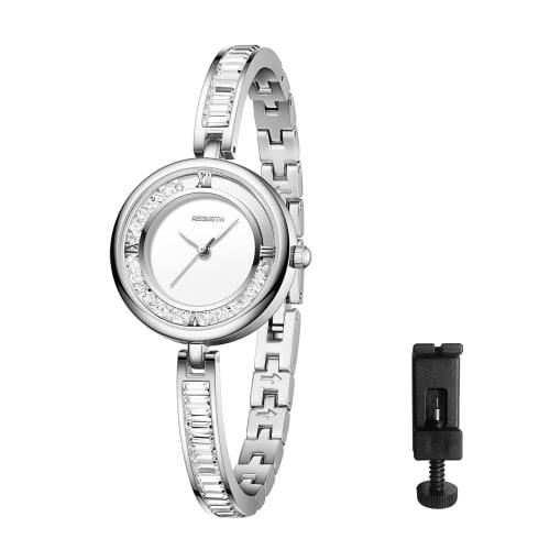 Women's Replica Watch, Waterproof: Zirconia and Diamond Quartz Watch, Delicate, Classic, Stainless Steel, Cute, Stylish, Adjustable, Silver