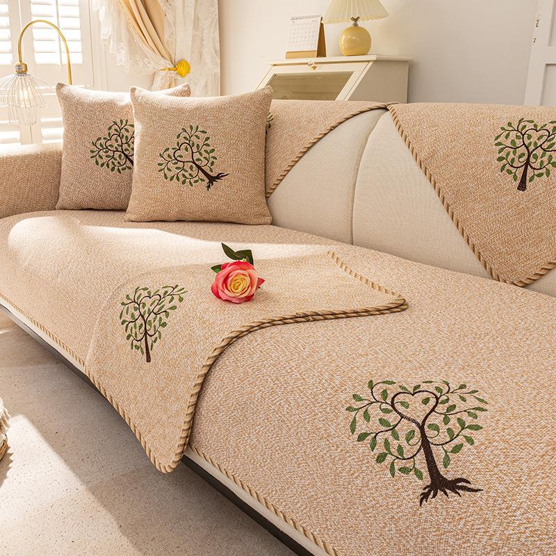 New Cotton And Linen Sofa Cushion Four-Season Universal Non-Slip Seat Cushion Simple Modern Old Coarse Cloth Sofa Cover Cover Cloth