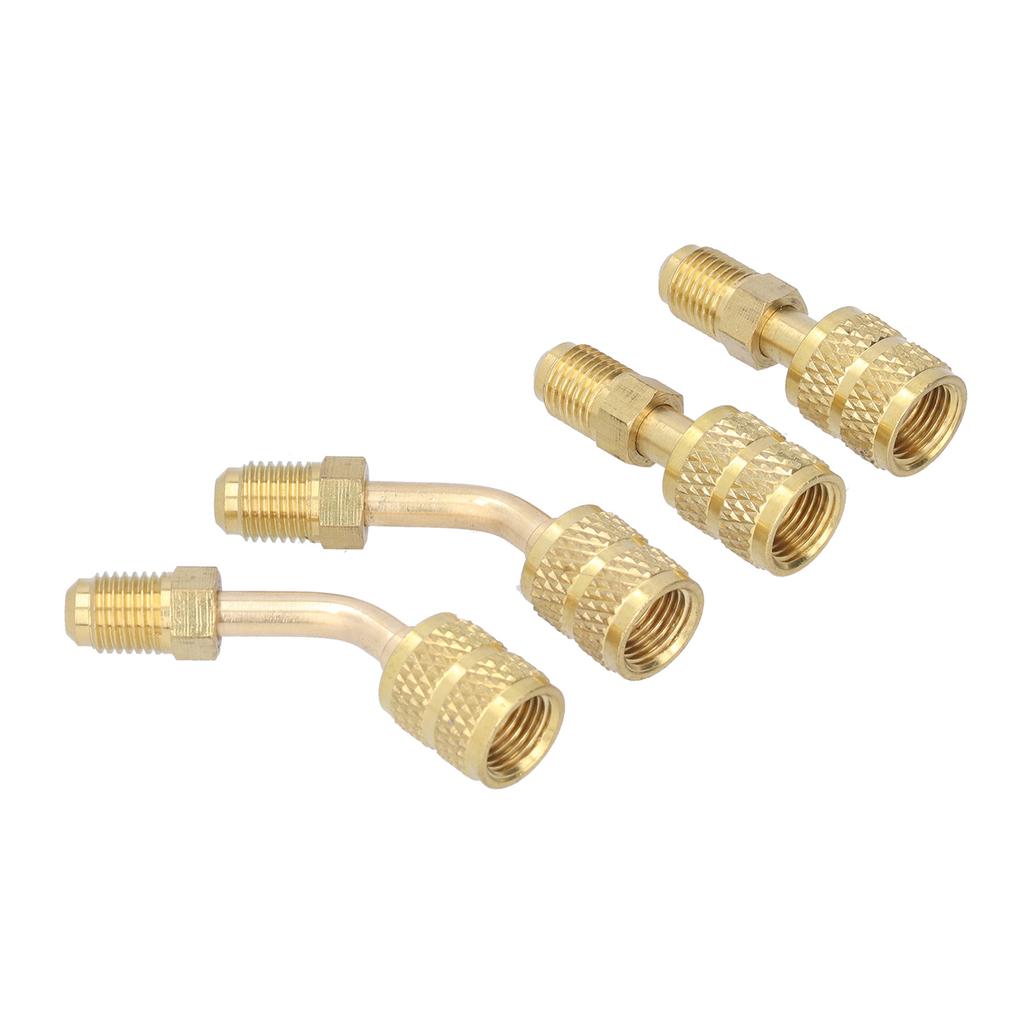4Pcs 1/4SAE To 5/16SAE Conversion Head Refrigerant Charging Adapter for R410 Reducer Fluoride Tools