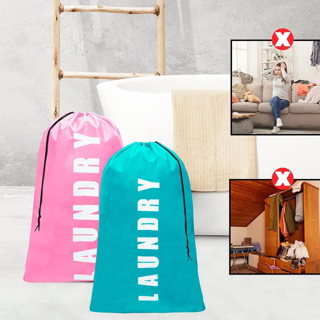 Laundry Bag,2 Pack Travel Laundry Bags for Dirty Clothes,Large Laundry Bags for Traveling,Dirty Clothes Travel Bag, 24" x 36"