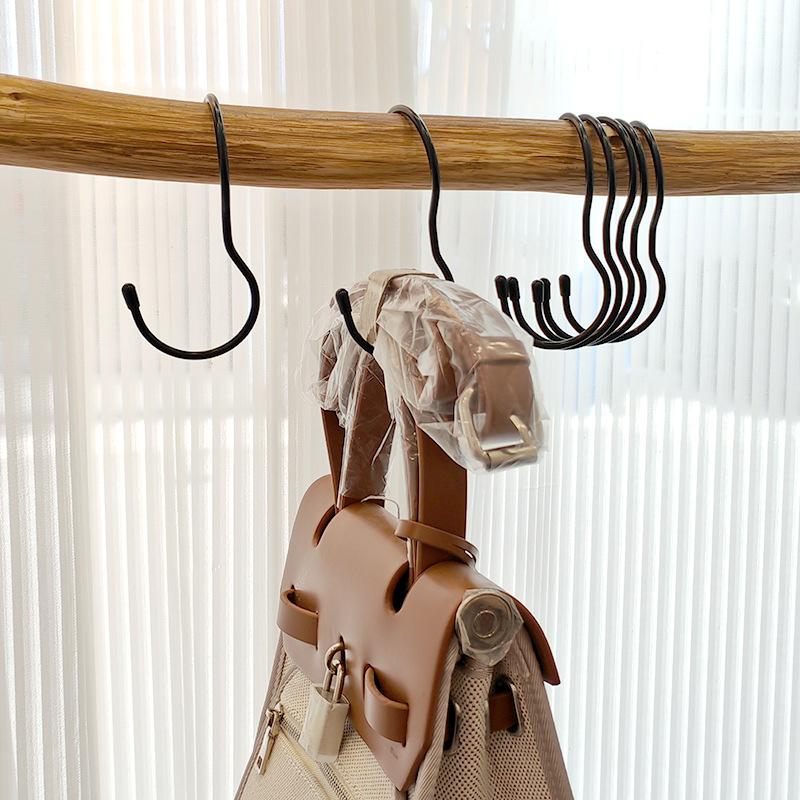 Portable S Hooks for Bags,Metal Closet Hanging Hanger for Hats Tie,Multi-Purpose Twist Design Hook for Kitchen Utensil,4/8/12PCS