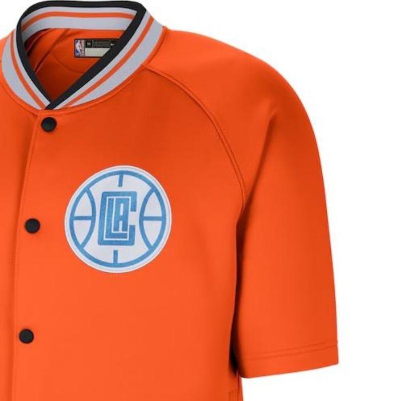 Nike Los Angeles Clippers 75th Anniversary Player Edition Warm-Up ThermaFlex Showtime V-Neck Single-Breasted Short Sleeve Jacket DB2453-820