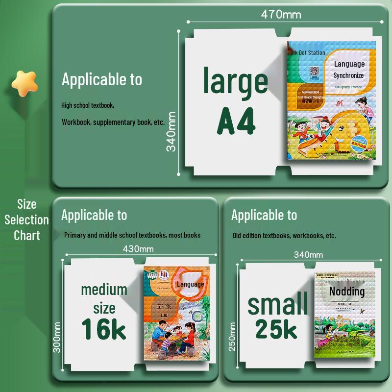 Eco-friendly Transparent Self-adhesive Waterproof Book Cover for Students