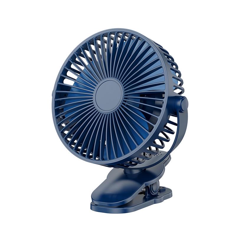 6-Inch USB Rechargeable Silent Mini Clip Fan for Dorms or Desktops 2400mAh синий