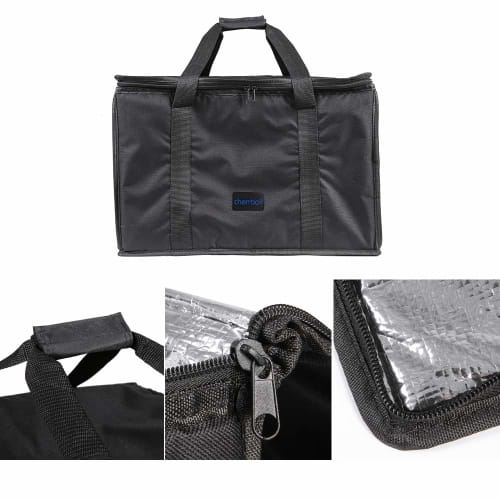 Cherrboll Eco Bag, Shopping Bag, Insulated, Thermal, Storage Bag, Lunch Bag, Large Capacity, Waterproof, Foldable, Fits 18-inch Pizzas, Delivery Only