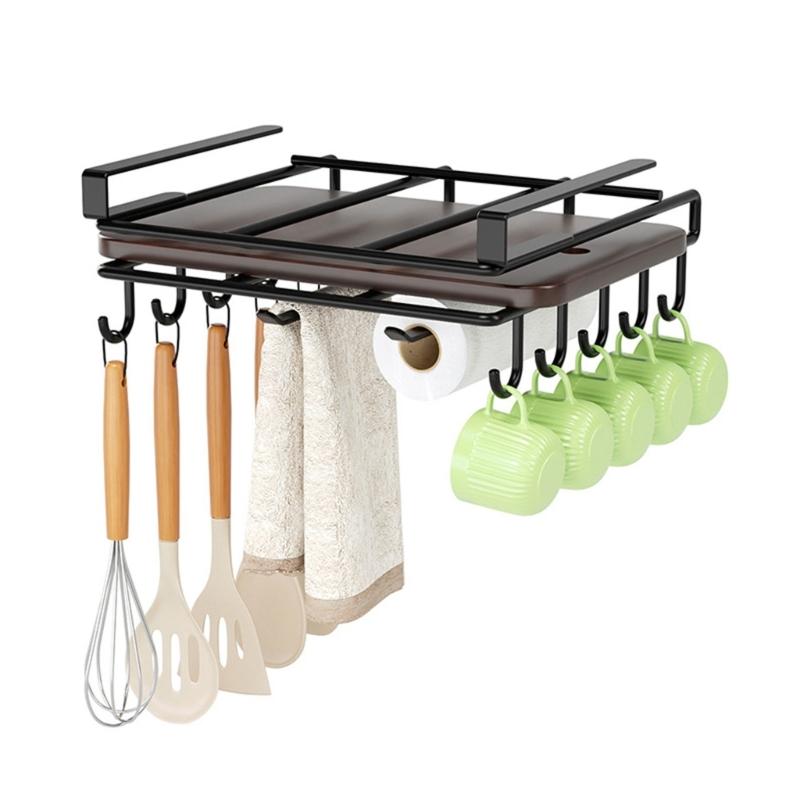 Functional Rack for Cabinet Covers and Utensils Storage Hoder with Hanger
