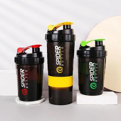 3-lagiger Shaker, Proteinflasche, Pulver-Shake-Becher, Wasserflasche, Kunststoff-Rührbecher, Bodybuilding-Übungsflasche