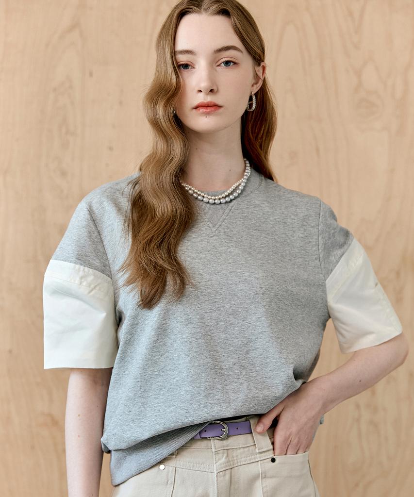 MAXZA Utility Color Block Volume Sleeve Short Sleeve T-Shirt