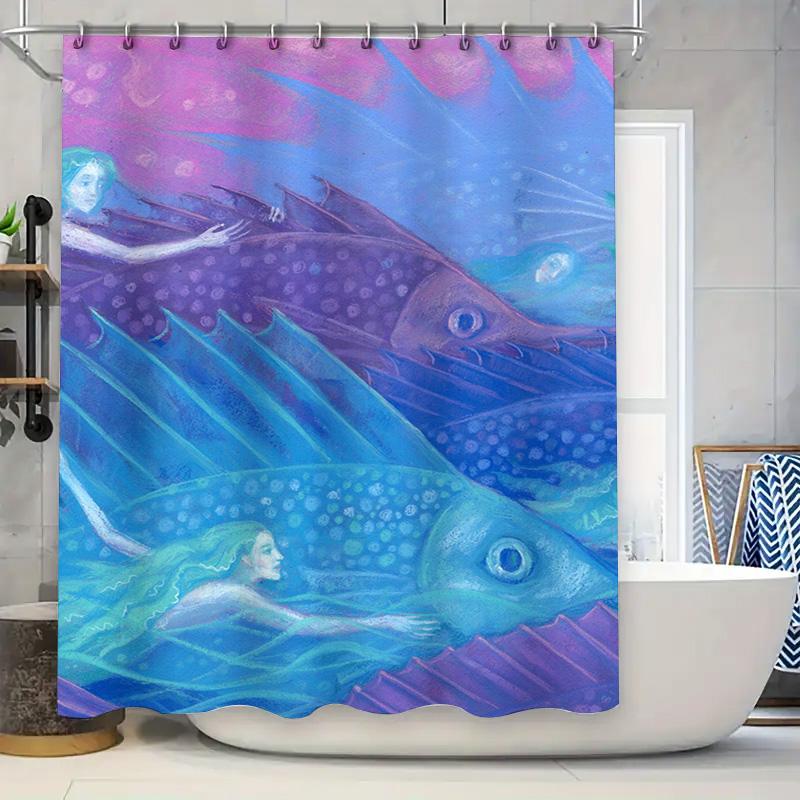 

Modern Bathroom Shower Curtain With Autumn Leaves Pattern Waterproof Fabric Decor For Home Decoration (Red) W60H190(CM)-1 Pcs