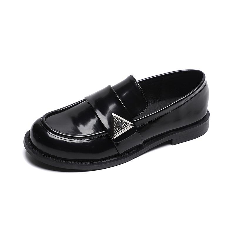Women's platform autumn small leather shoes retro single shoes large size women's shoes