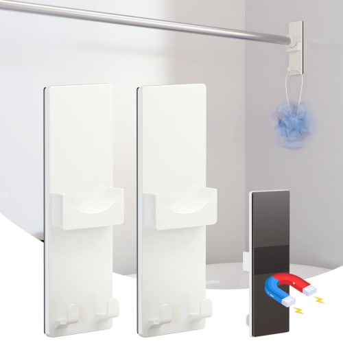 Toski Magnetic Clothes Drying Pole Holder for Bathroom, Indoor Clothes Drying Rack, Strong Magnet, Wall-Mounted, Maximum Load Capacity 20kg, Rust-Resi