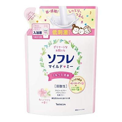 Sofre Mild Me Milk Bath Liquid Soothing Sakura Scent Refill 600mL X 8 Piece Set