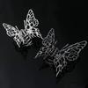 Vintage Butterfly Hair Clips Black/Sliver Metal Geometric Hair Barrettes Cross Design Elegant Large Hair Claw Clips