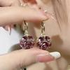 New Retro Crystal Ball Pendant Gold Color Earrings for Women Fashion Trend Light Luxurious Temperament Ladies Party Jewelry Gift