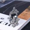 Trendy Ink Blue Pearl Butterfly Crystal Women's Ring For Engagement Wedding  Copper Accessories Rings Wholesale