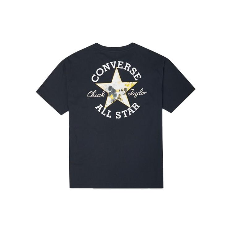 (WMNS) Converse Embroidered Alphabet Printing Loose Casual Round Neck Short Sleeve Black T-Shirt Women s 10021480-A01 S