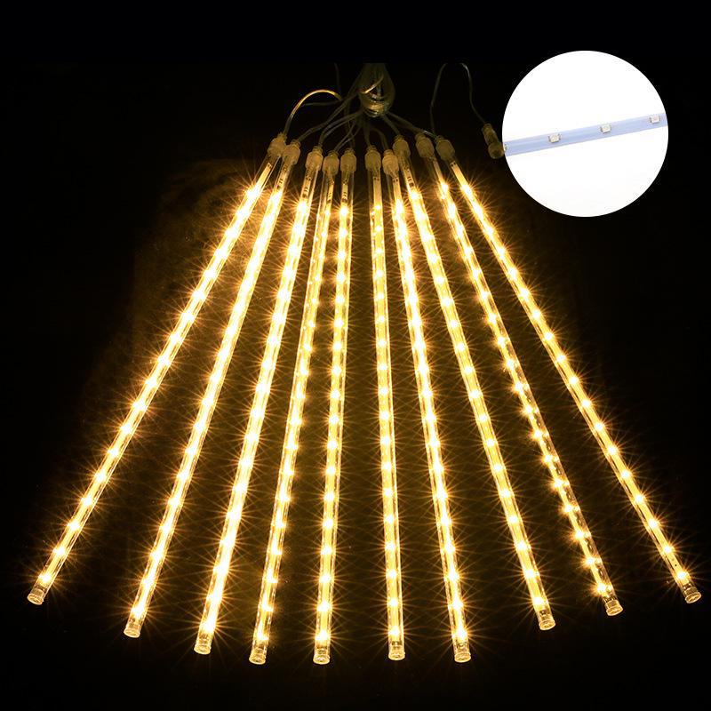 Outdoor Waterproof Solar LED Meteor Shower Lights: Colorful Hanging Tree Decoration for Street and Landscape Atmosphere