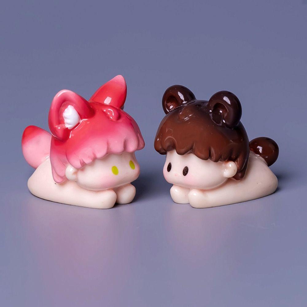 Cartoon Style Resin Animal Model Modern Design Mini Animal Model  Fairy Garden