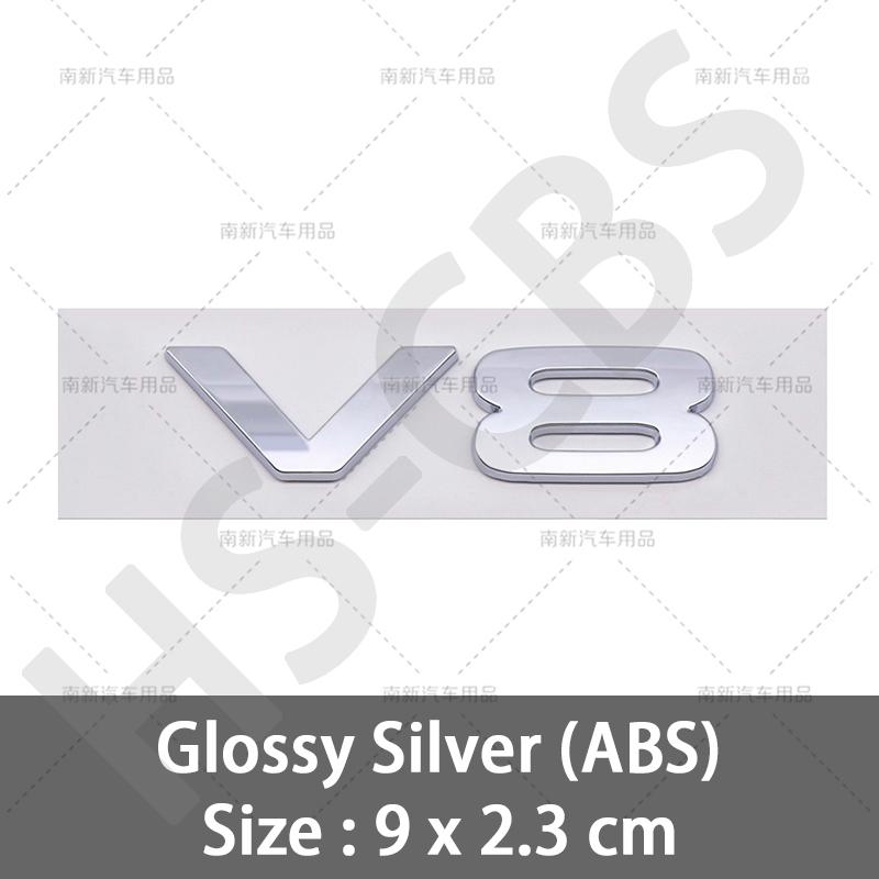 

3D ABS Car Engine Displacement Logo V8 Letter Embelm Rear Trunk Badge Auto Tailgate Stickers For Land Rover Range Rover Defender