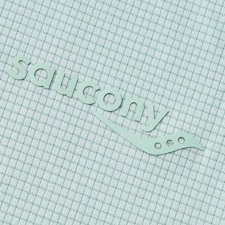 SAUCONY Solid Color Sports Crew Neck Short Sleeve T-Shirt Women Tops Fruit-Tea-Green SC1239100-1