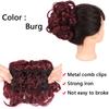 LUPU Synthetic Comb Clip In Curly Hairpiece Hair Extensions Chignon Hair Bun Ombre Blonde Elastic Hair Bands For Women