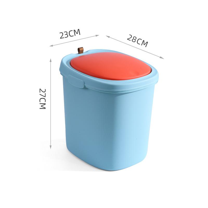 Press-on Trash Cans Household Bullet Lid Kitchen Bathroom Paper Basket With Lid Living Room Creative Toilet Trash Tube