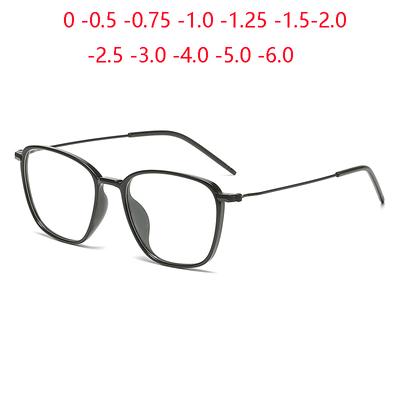 Blaulichtfilter Quadratische Kurzsichtigkeitsbrille Für Damen Herren Mode Myopie Photochromatische Brille 0 -0.5 -0.75 Bis -6.0