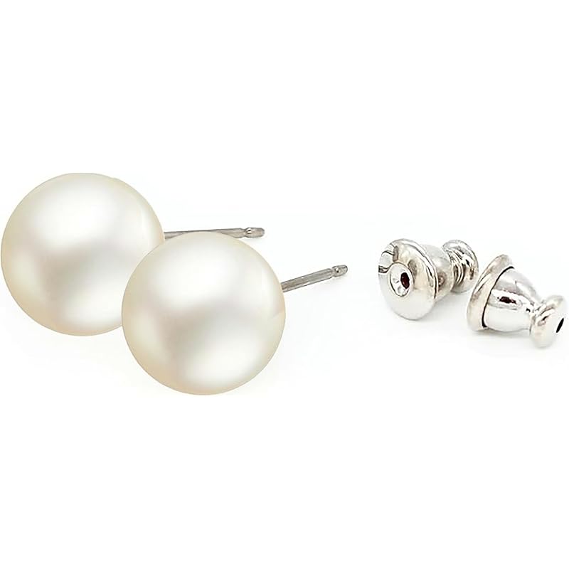 

[Jewelry Shop M] akoya pearls earrings Made in Uwajima 8mm one grain pearl oyster stud Direct connection simple formal Compatible with metal allergies