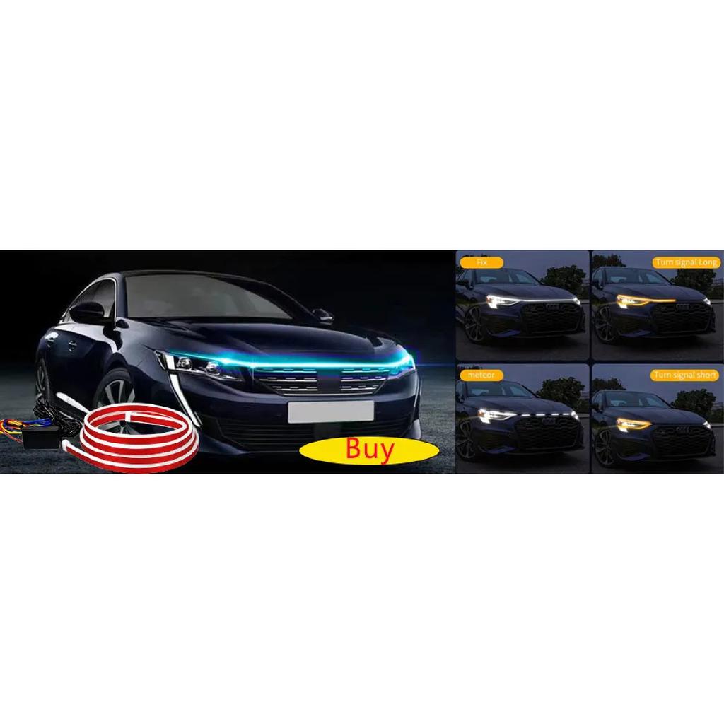 1 sztuka Samochodowe Światła Do Jazdy Dziennej Pasek Świetlny na Maskę Typu Przelotowy Auto Modyfikowany Przedni Reflektor Ulepszenie Cięty Dekoracyjny Light