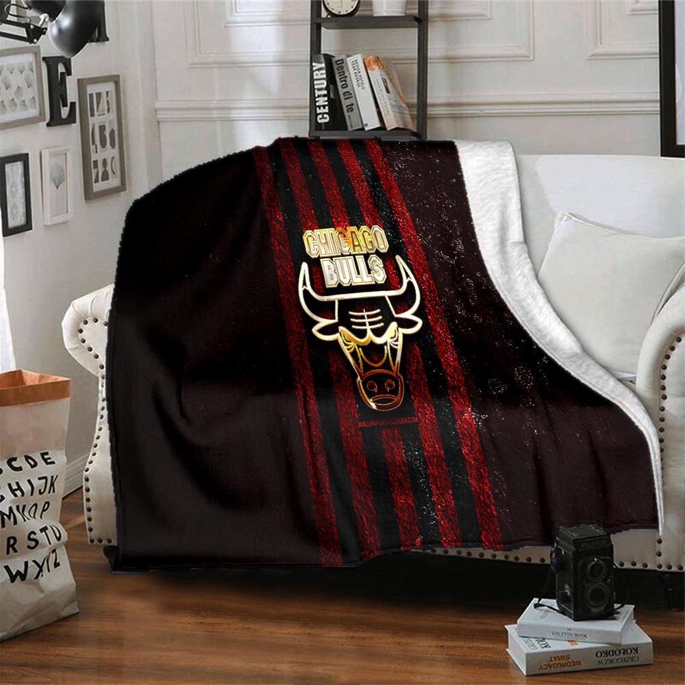 Chicago Bulls Logo Flanellen Deken, Zacht Polyester, Modern Ontwerp, Voor Alle Seizoenen voor Kamperen, Reizen, Cadeaus voor Feestdagen of Verjaardagen