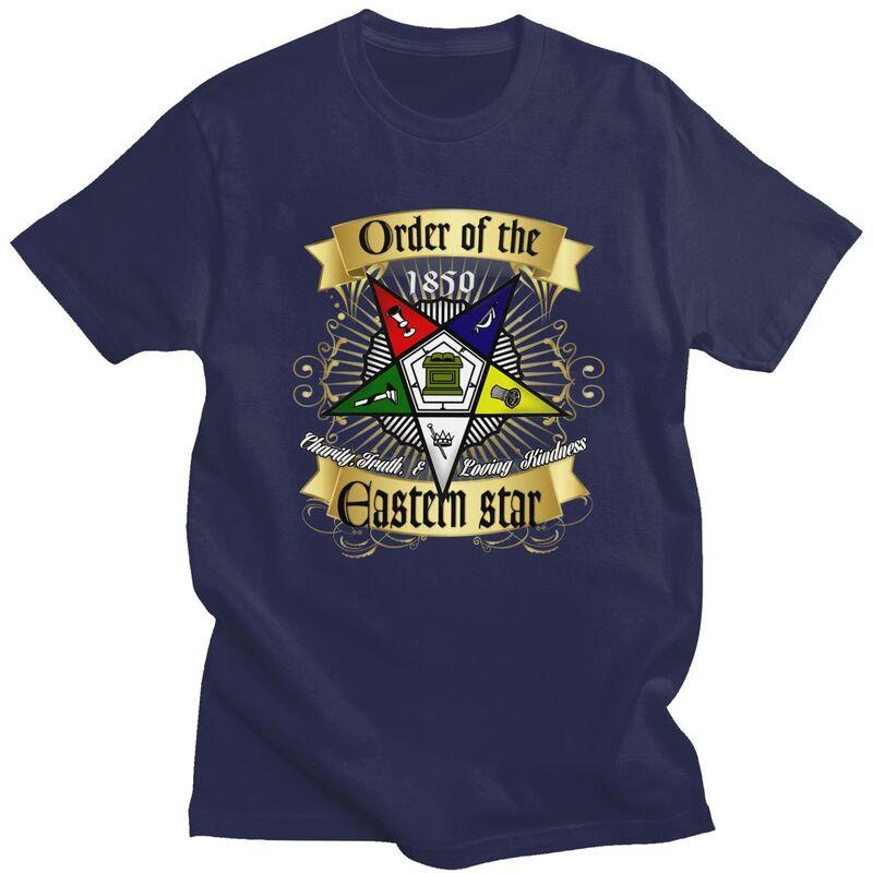 Custom Trendy OES Emblem Order Of The Eastern Star T Shirt Men Short Sleeves 100 Cotton Tshirt Tee Tops Streetwear Tshirt