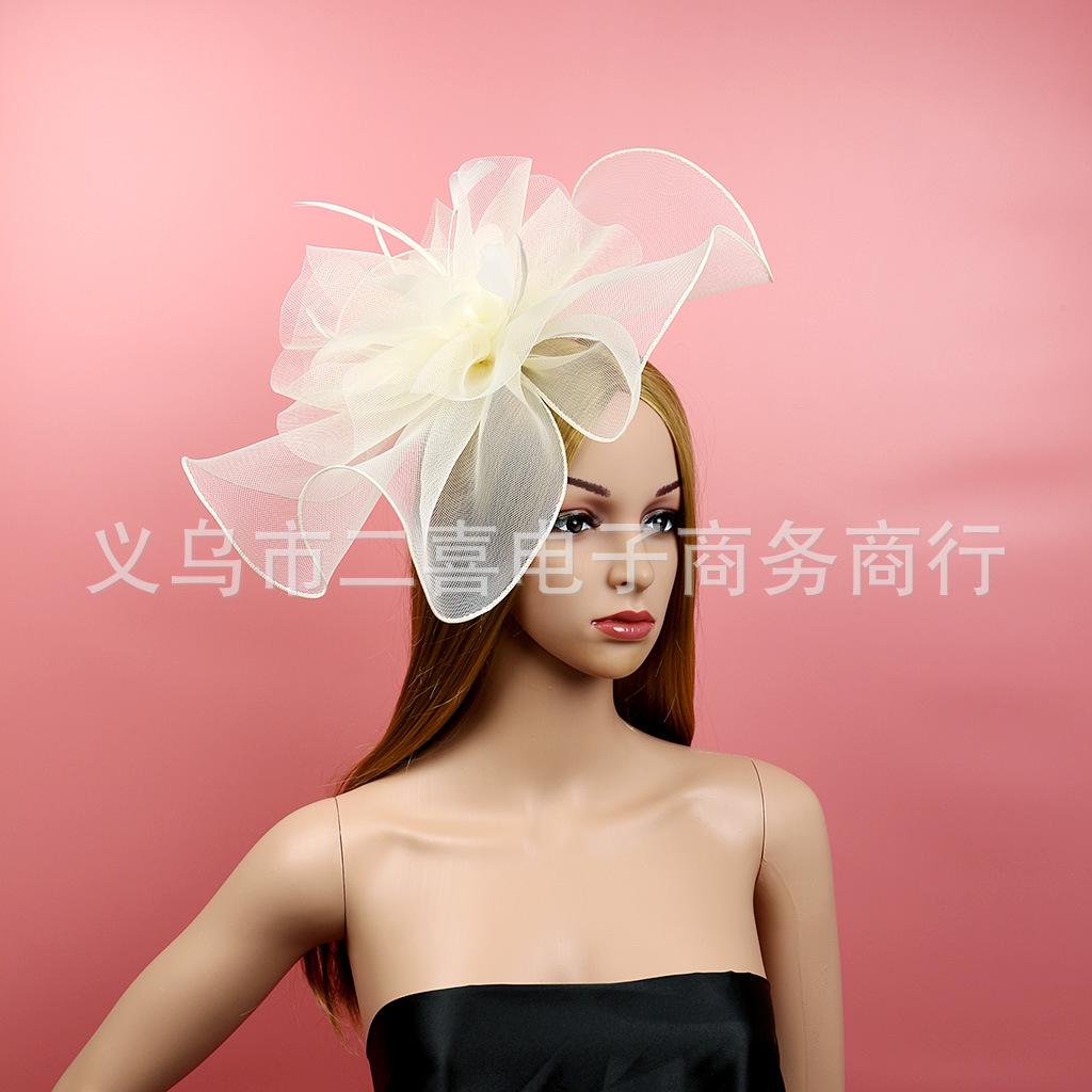 Fashion European and American Party Banquet Top Hat Mesh Cover Ball Headgear Boutique Hair Accessories Veil Wholesale