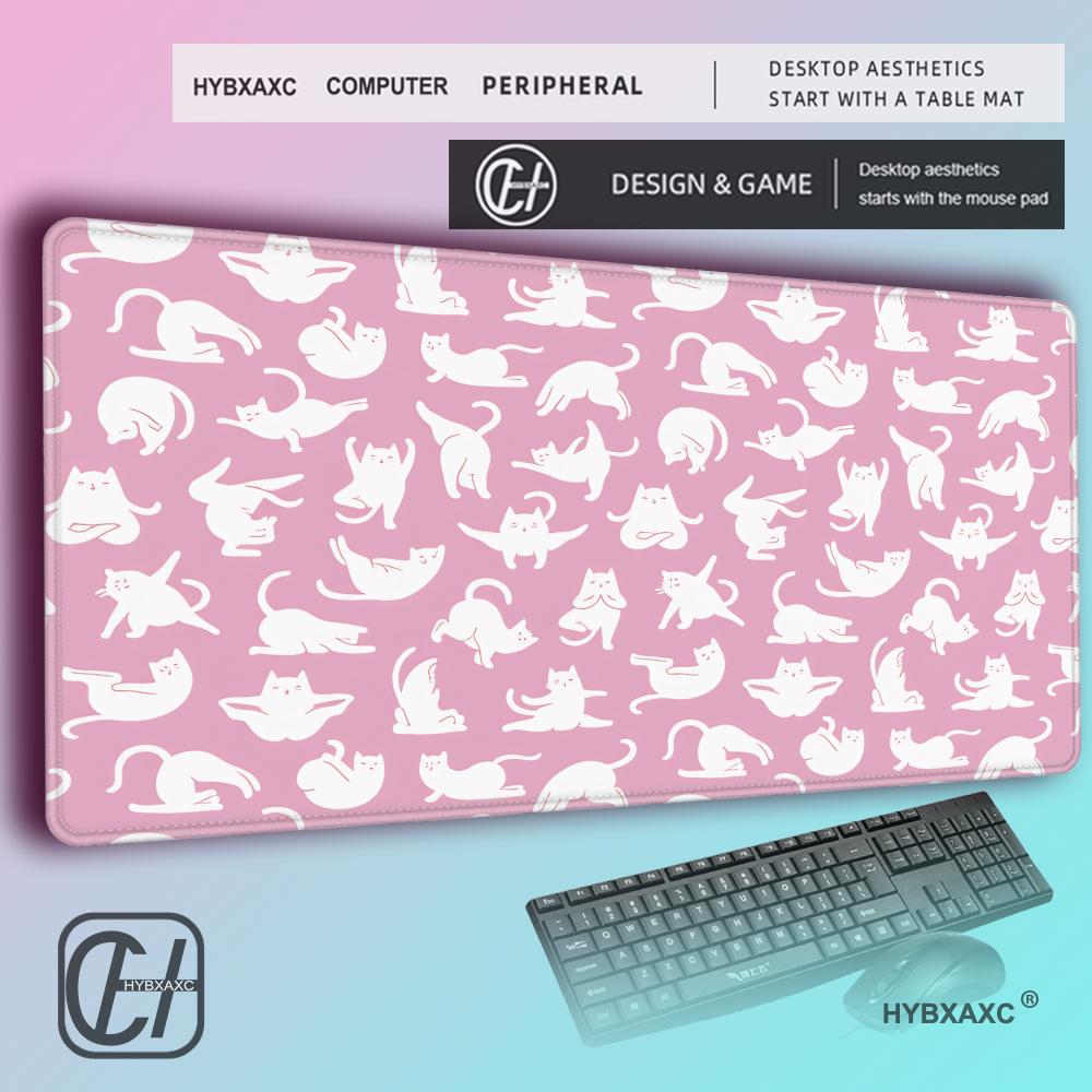 HYBXAXC Kitty MousePad Cute Cats Mouse Pad Large DeskMat Kawaii Gaming Accessories Carpet Rubber Keyboard Palymats