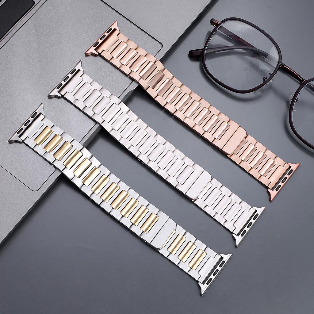 Suitable for Apple Watch Strap New Steel Strap Metal Chain Applewatch Strap s10s9ultra2se Stainless Steel s8iwatch Male and Fema
