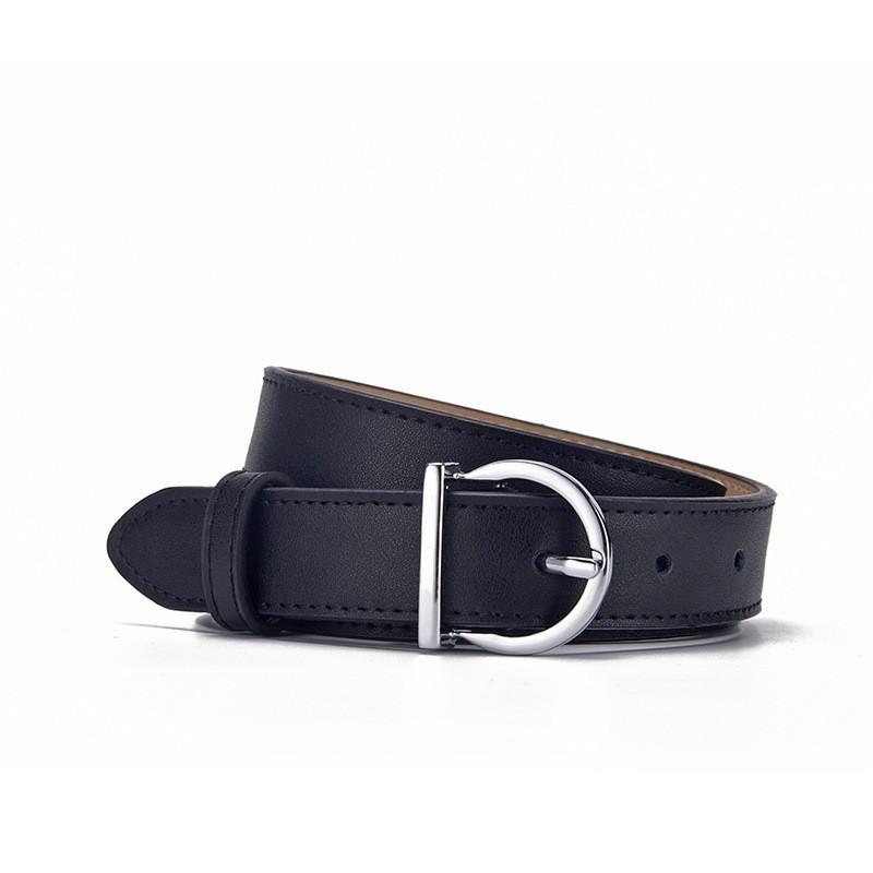 Casual Womens Leather Belt With Silver Or Gold Alloy Buckle For Fashionable Looks