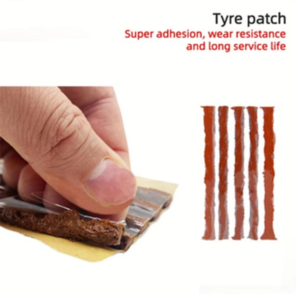 7 Pcs Car Tire Repair Tools Tire Repair Kit with Rubber Strips Tubeless Tyre Puncture Studding Plug Set for Truck Motorcycle