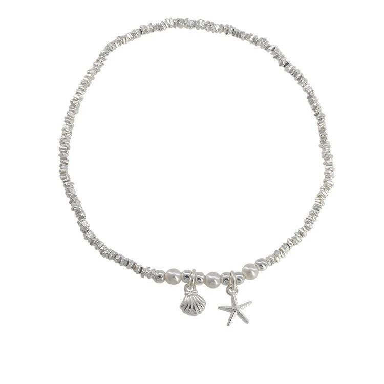 Elegant Starfish Seashell Pearl Bracelet for Women - Versatile, Fashionable Bangle with High-End Appeal