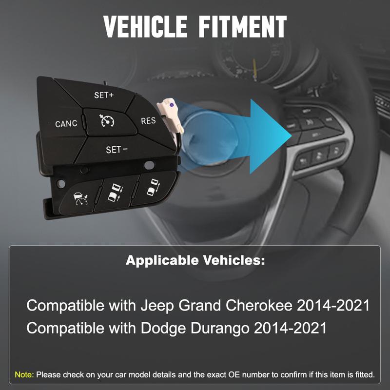 68245338AA Cruise Control Switch for Jeep Grand Cherokee Dodge Durango 2014 2015 2016 2017 2018