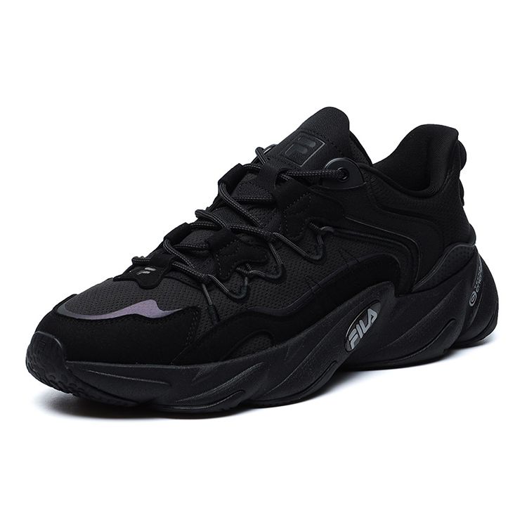 FILA Heritage Series Retro Color Block Low Top Running Shoes Men sneaker Black Purple F12M141105FBK