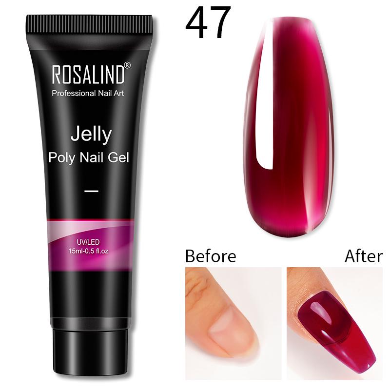 ROSALIND 10/15ML Gel Poli pentru Unghii Semipermanent UV Cristal Acrilic Lichid Extensie deget Vopsea Hibrid Bază Top Coat Gel Poli pentru Unghii