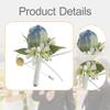 Men Wedding Boutonniere Brooch Pin Romantic Artificial Rose Flower Suit Decoration for
