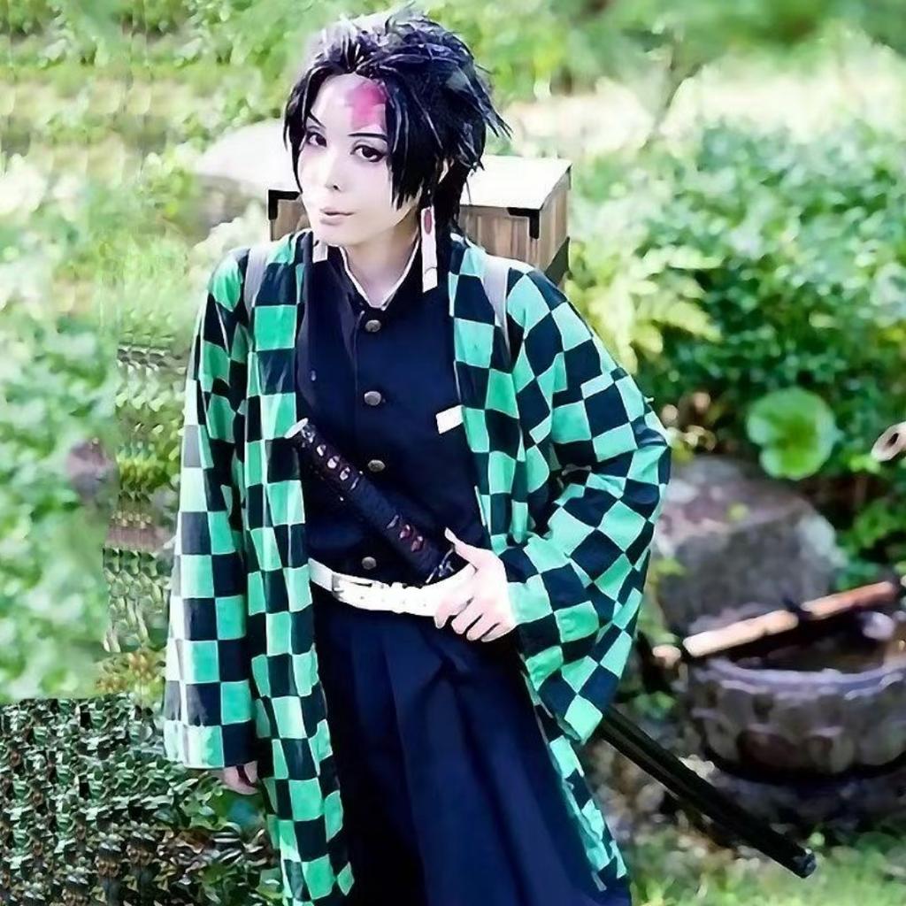 Adult Kids Demon Slayer Corps Kimetsu No Yaiba Kisatsutai Kamado Tanjirou Uniform Agatsuma Zenitsu Cosplay Costume Anime Cloak