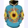 Mens Oversized Hooded Sweatshirt With Digital Print Casual Long Sleeve Top