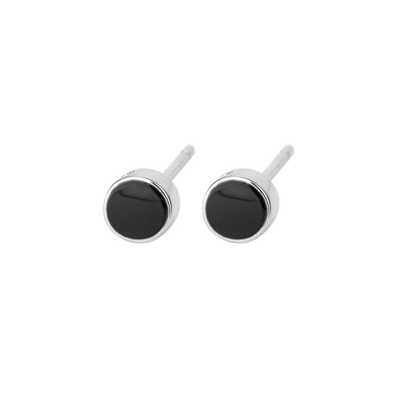 Sterling Silver S925 Drip Oil Stud Earrings for Men & Women, Trendy Cartilage Design.
