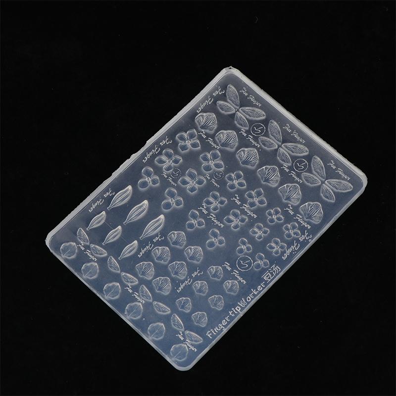 3D Silicone Flower Nail Carving Mold Butterfly Stamping Plate Nails Stencils Blossom Nail Template Thin And Washable