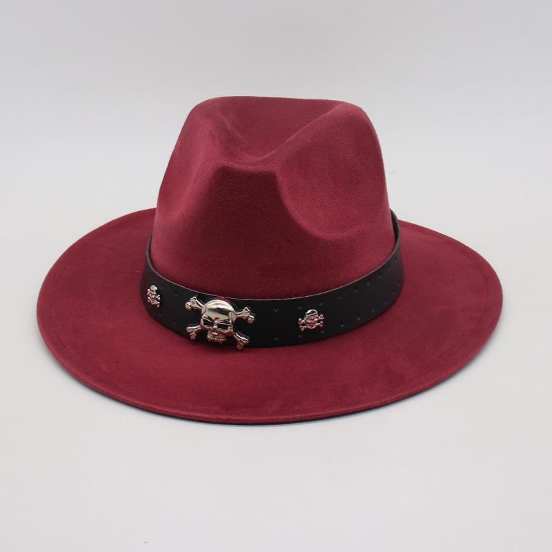 Белый ремень Западная ковбойская шляпа Весна Лето Замша Мужская и женская Цилиндр Открытый верховая езда Ковбойская шляпа one size [j flat brim]