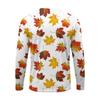 T-shirt da uomo a maniche lunghe con stampa di foglie d'acero, top casual leggero girocollo per autunno e inverno